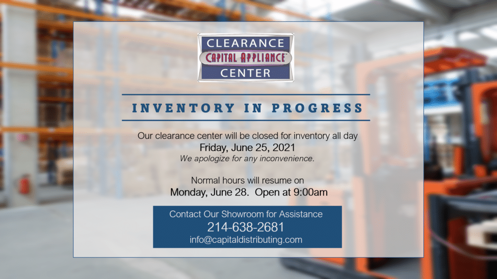 Clearance Center Closed For Inventory Capital Distributing